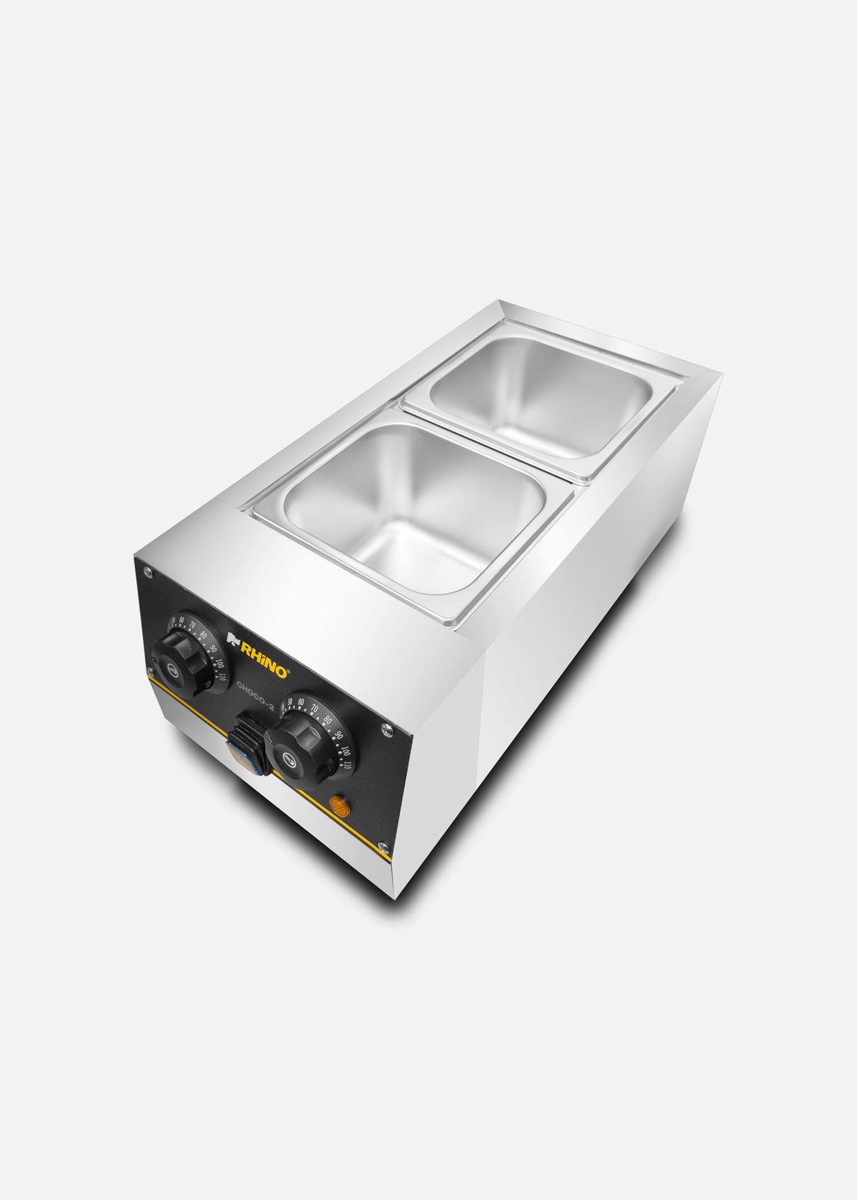 Templadora doble para derretido de acero inoxidable plata 1.5 L c/u