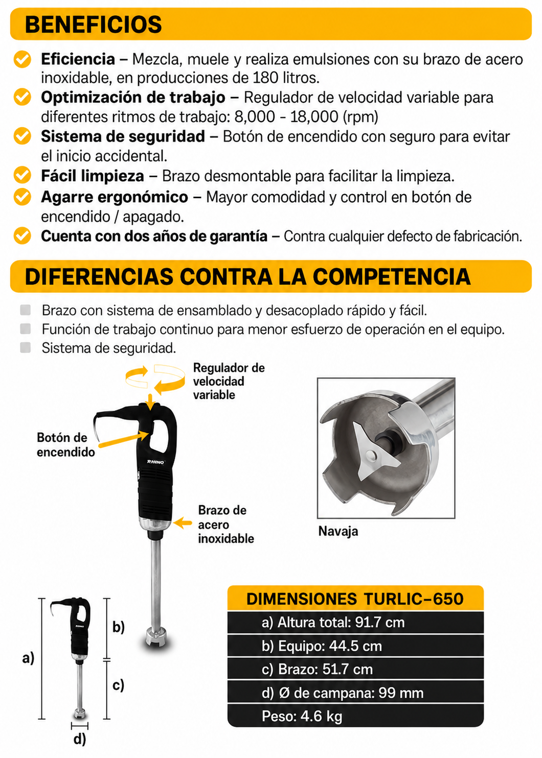compra licuadora de mano rhino de venta solo en maha
