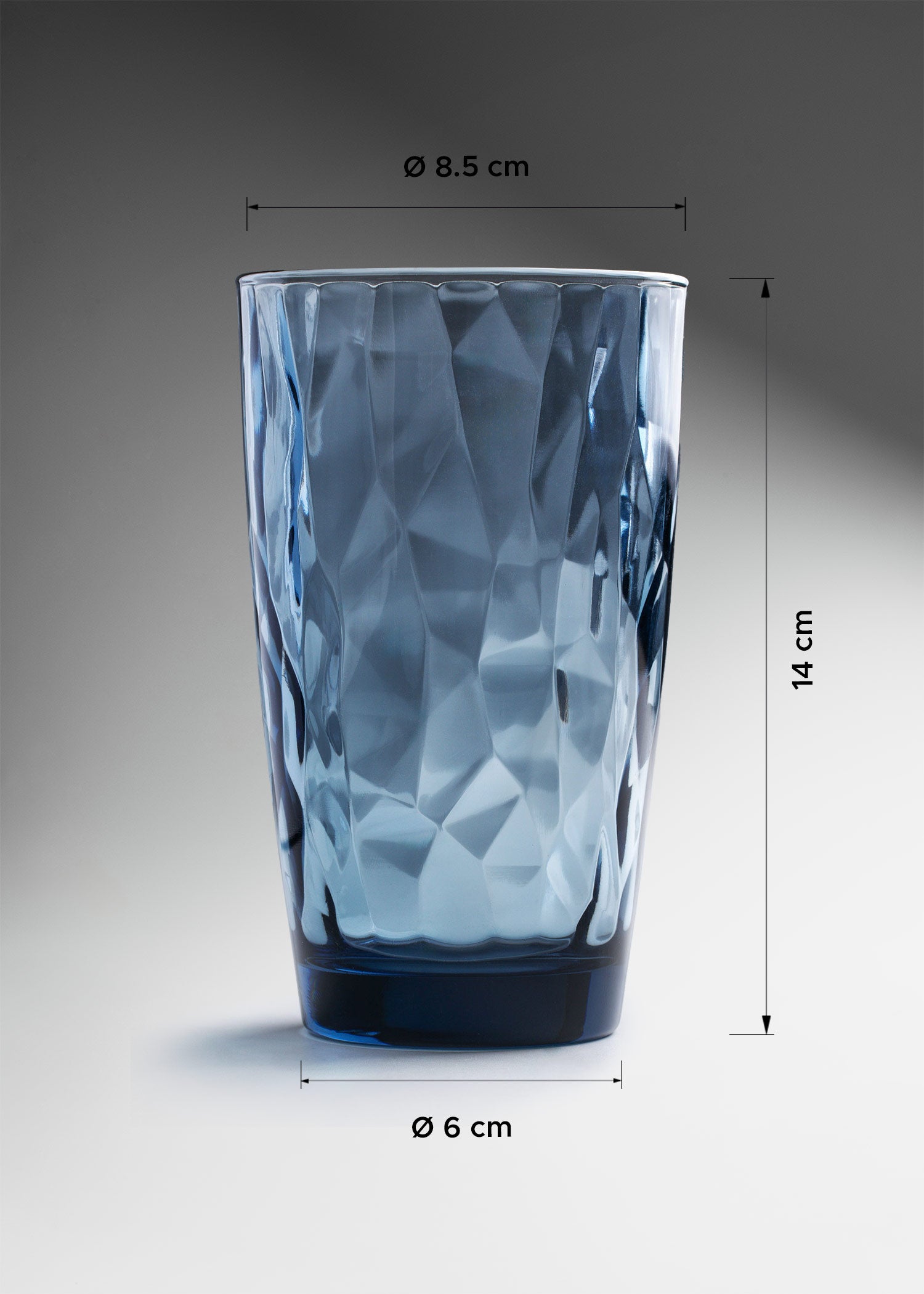 medidas vaso vidrio azul maha