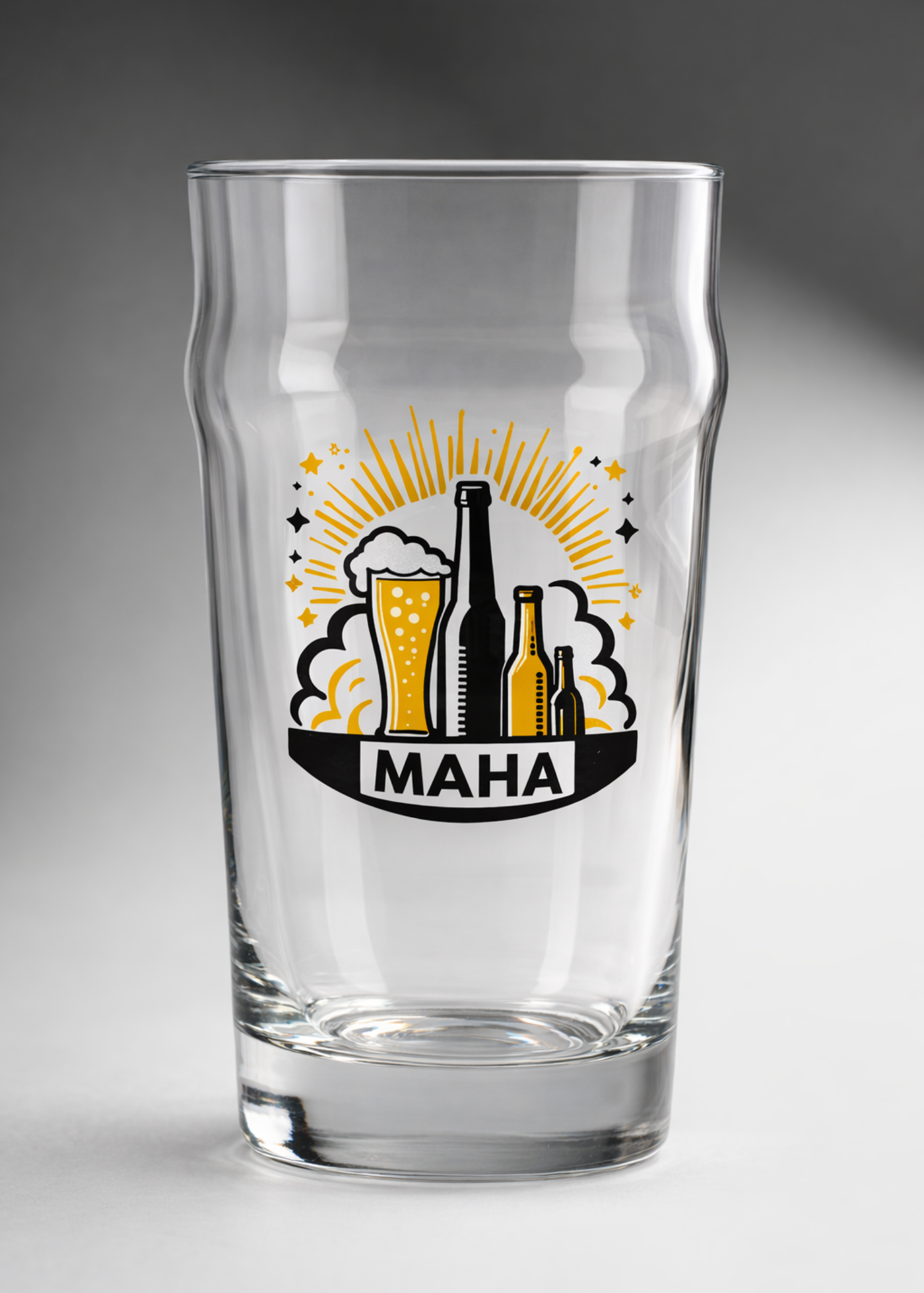 Vaso para cerveza de vidrio transparente personalizado Ámsterdam 470 ml