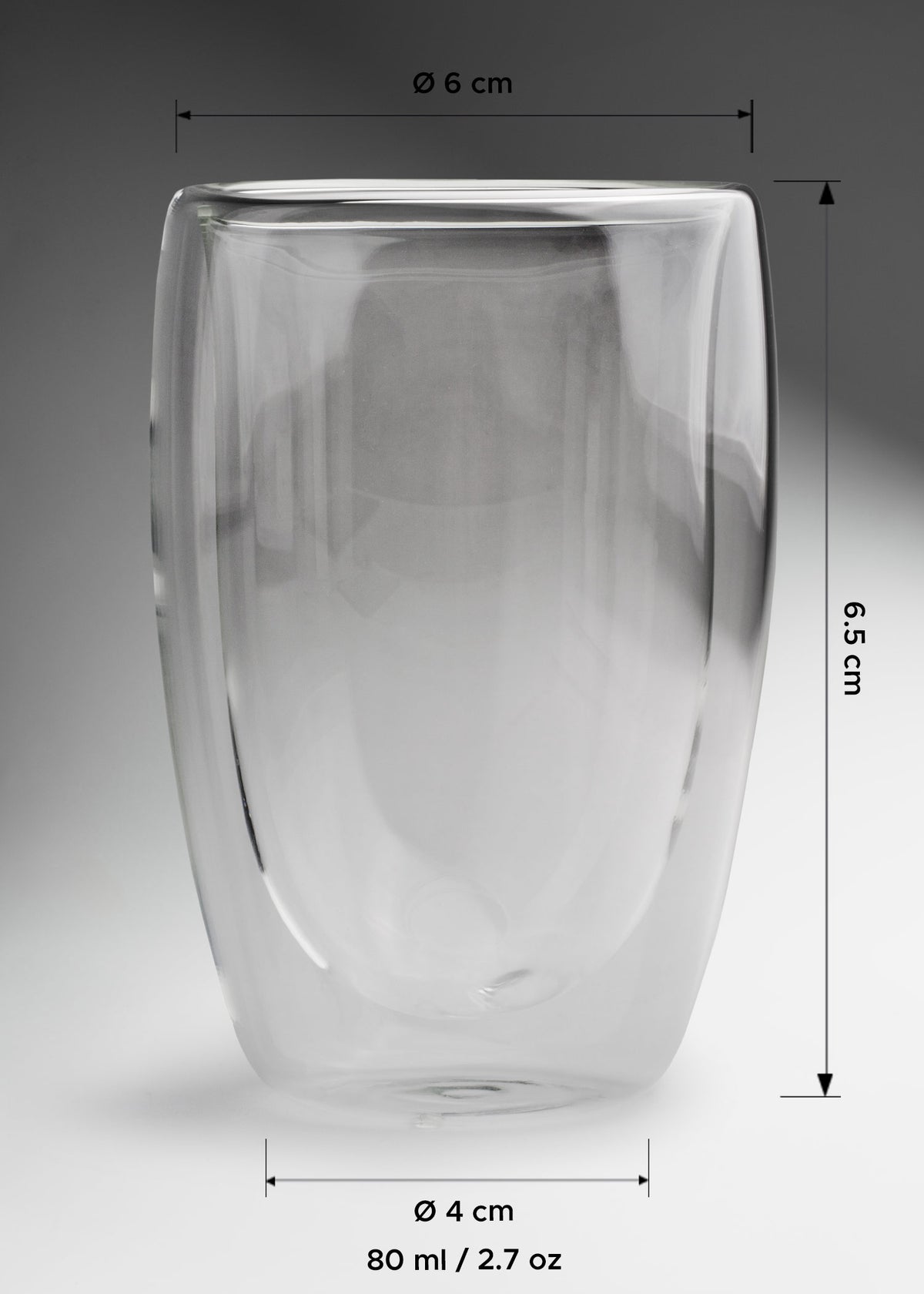 Vaso de vidrio transparente doble pared Konik 450 ml — imagen de producto