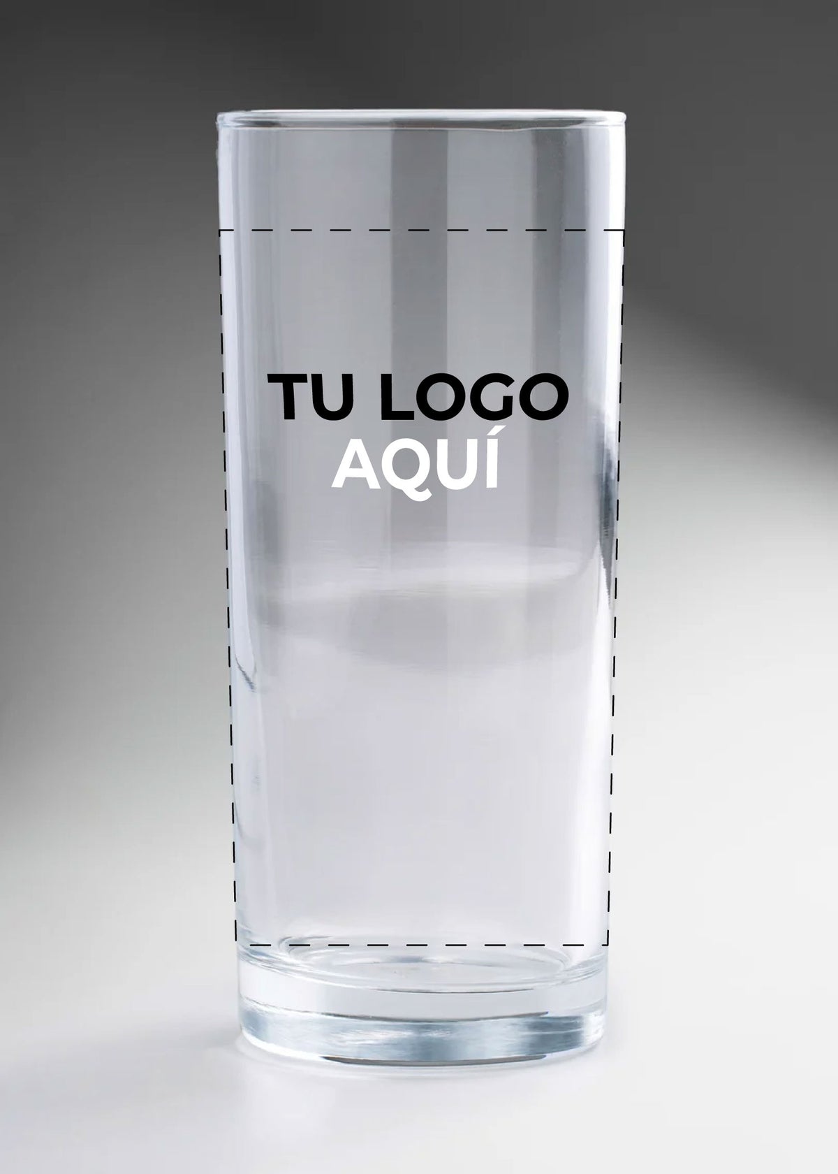 Vaso highball de vidrio transparente personalizado 2 tintas Glasglow 350 ml