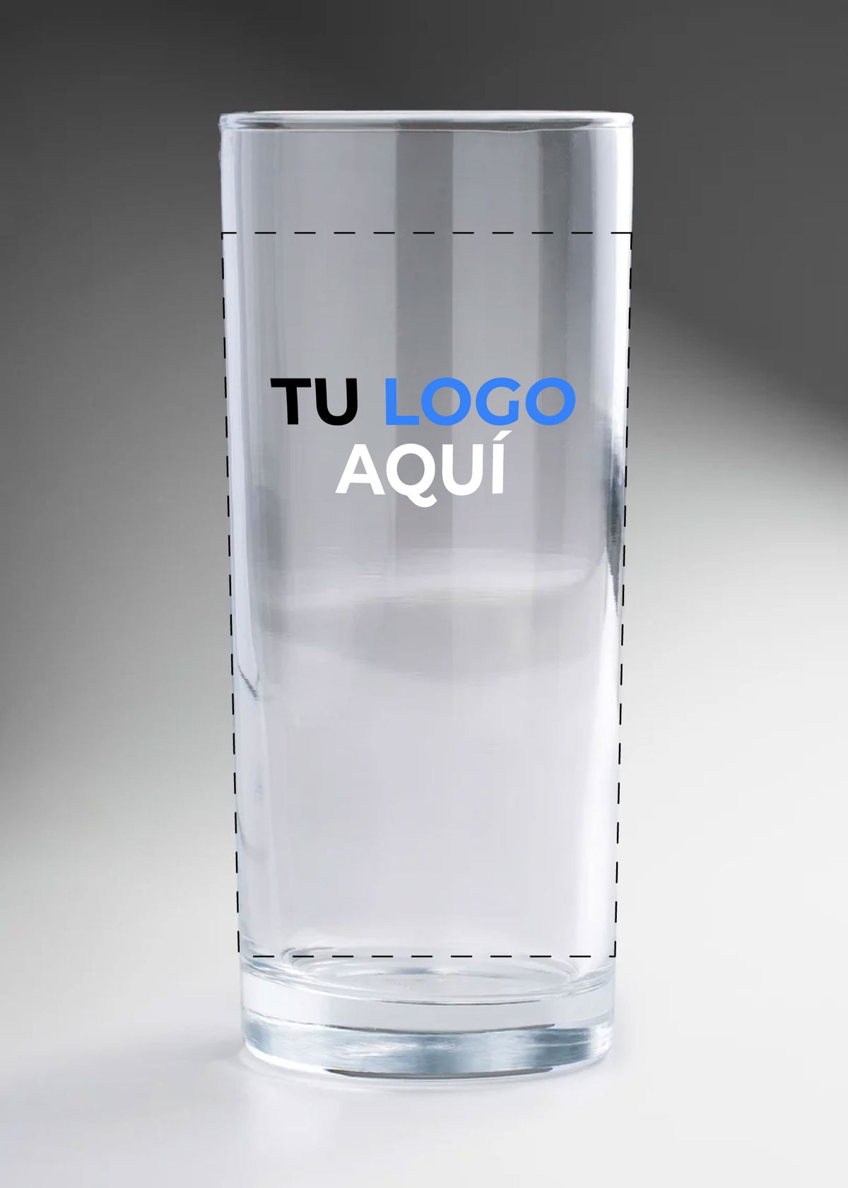 Vaso highball de vidrio transparente personalizado 3 tintas Glasglow 350 ml