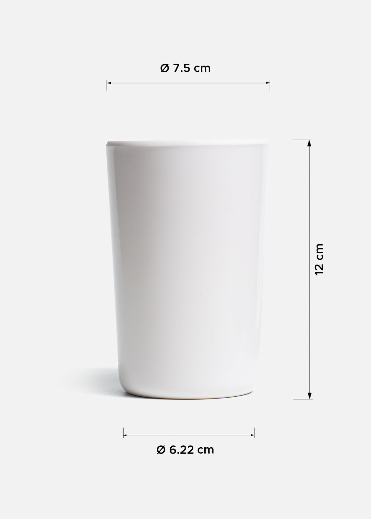 vaso melamina blanco regla maha