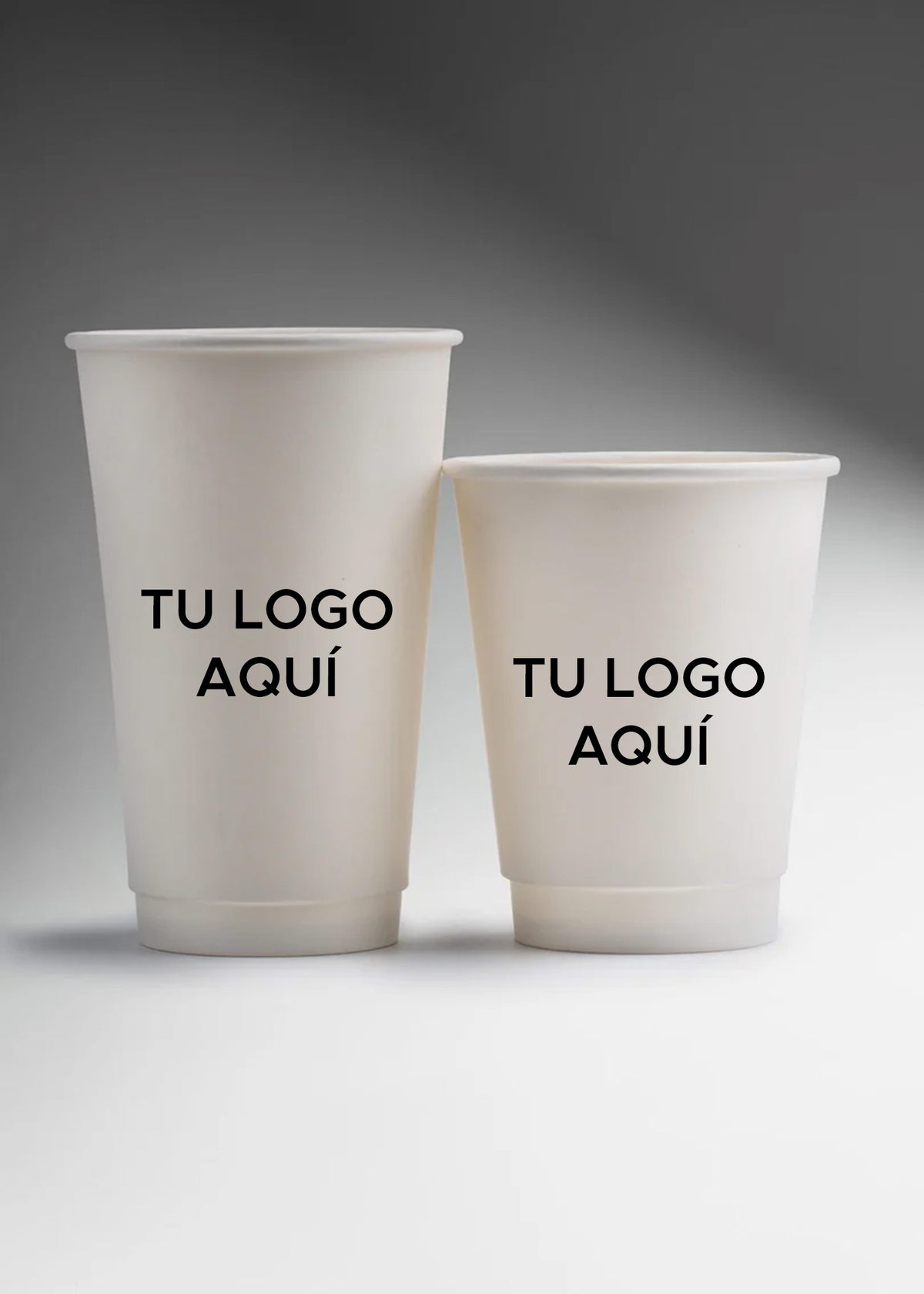 Vaso de papel doble pared blanco para bebida caliente 16 y 12 oz — imagen de producto