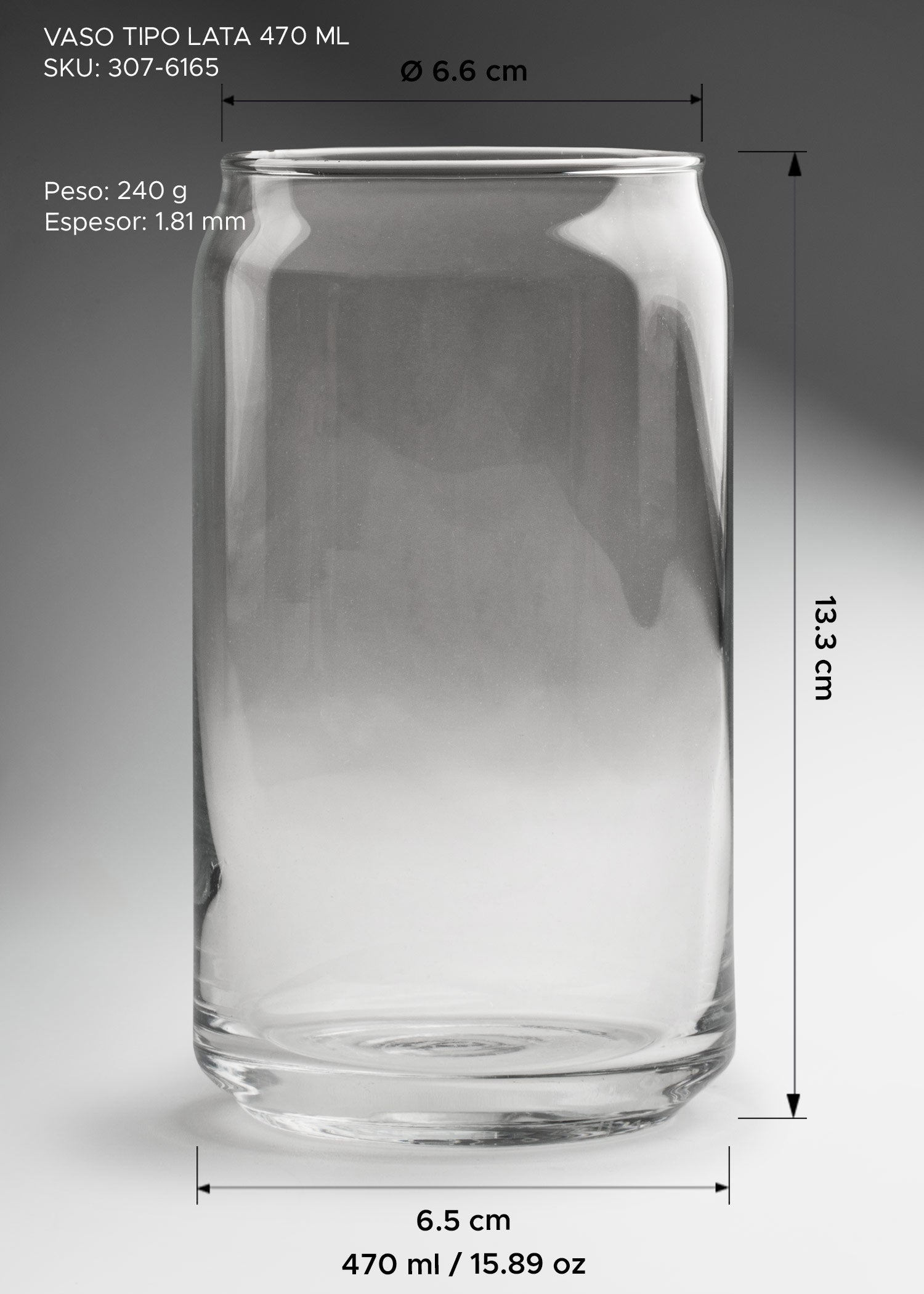precio vaso tipo lata maha