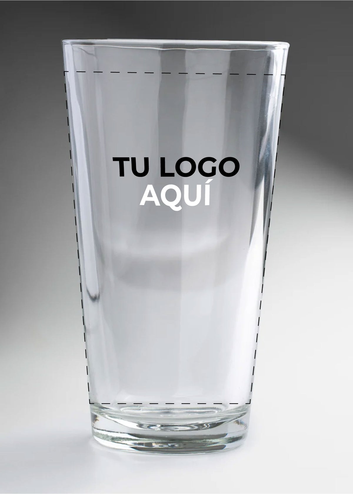 Vaso para refresco de vidrio highball transparente personalizado 2 tintas 490 ml