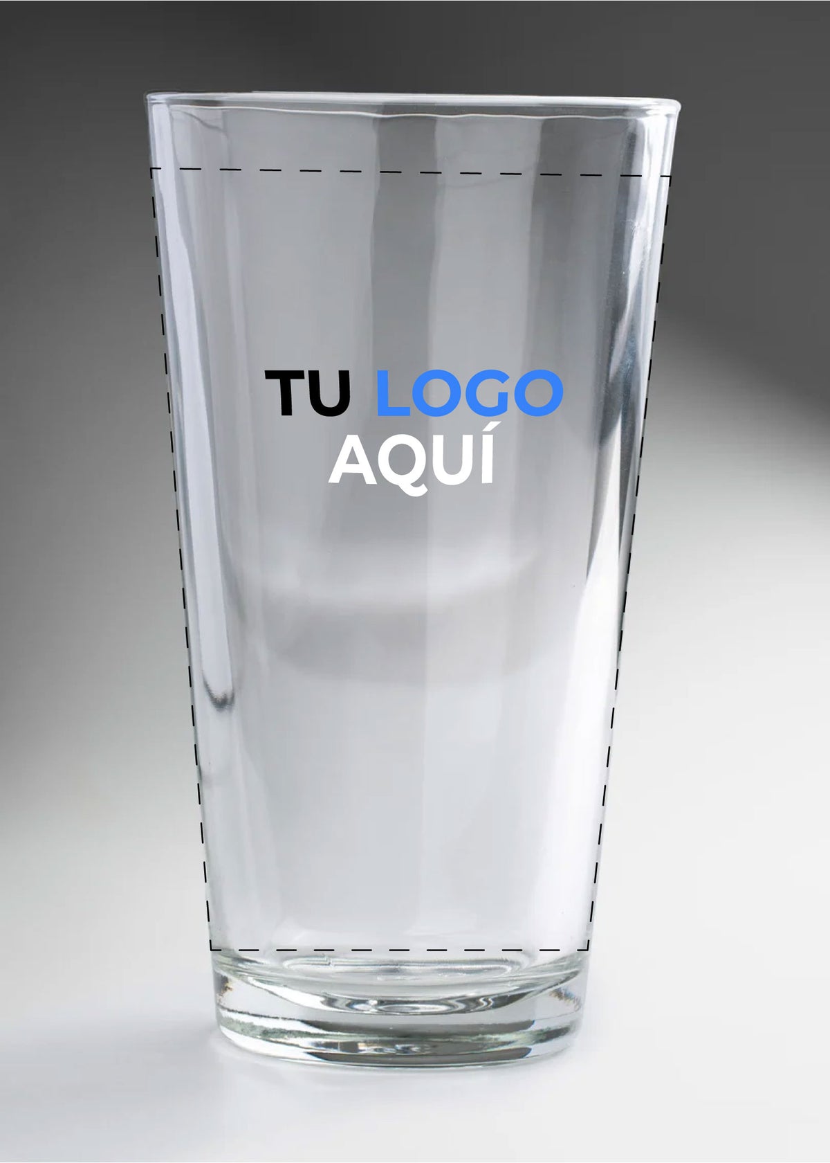 Vaso para refresco de vidrio highball transparente personalizado 3 tintas 490 ml