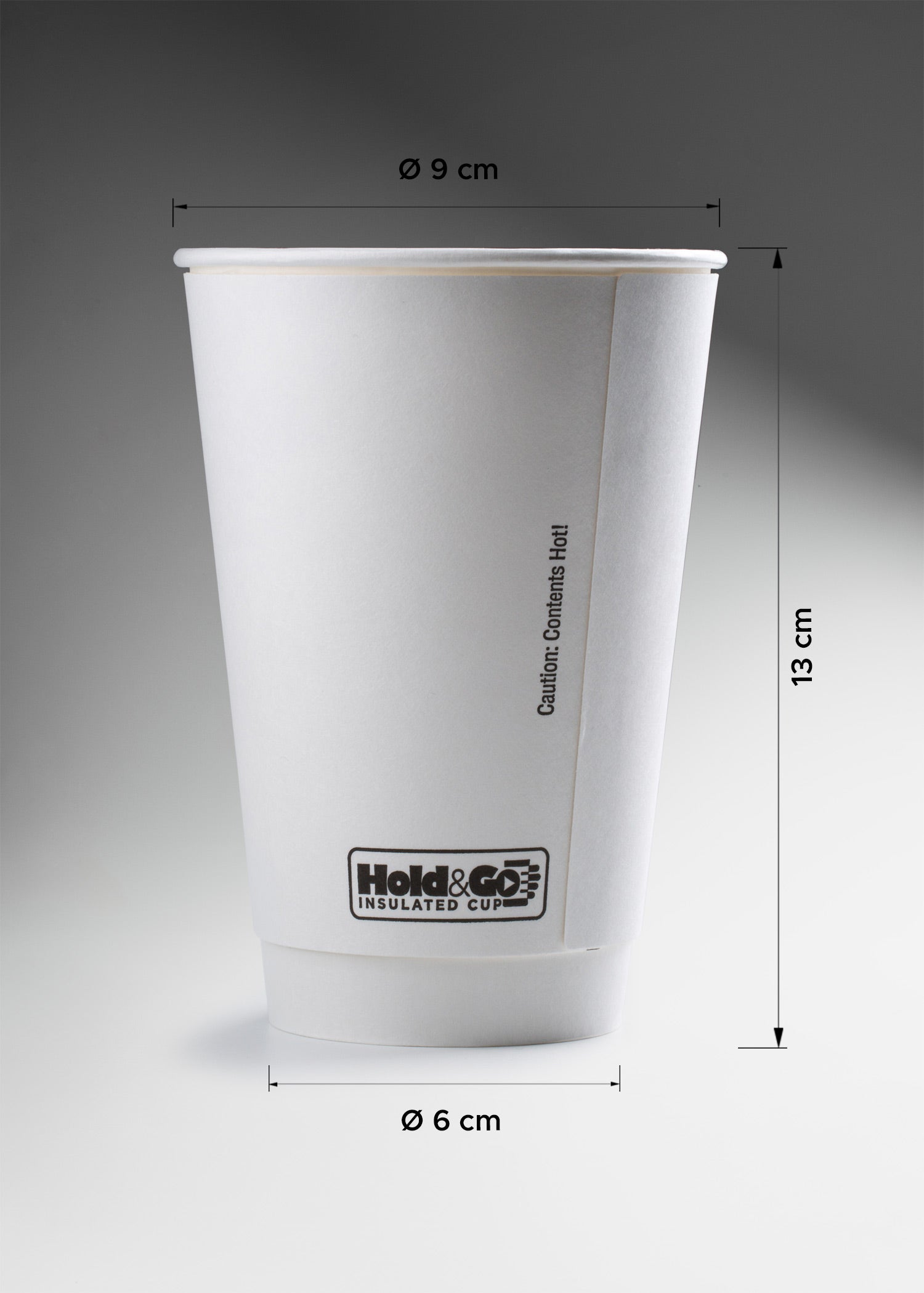 Vasos de papel blanco para bebida caliente doble pared Hold & Go 20, 16 y 12 oz. Premium