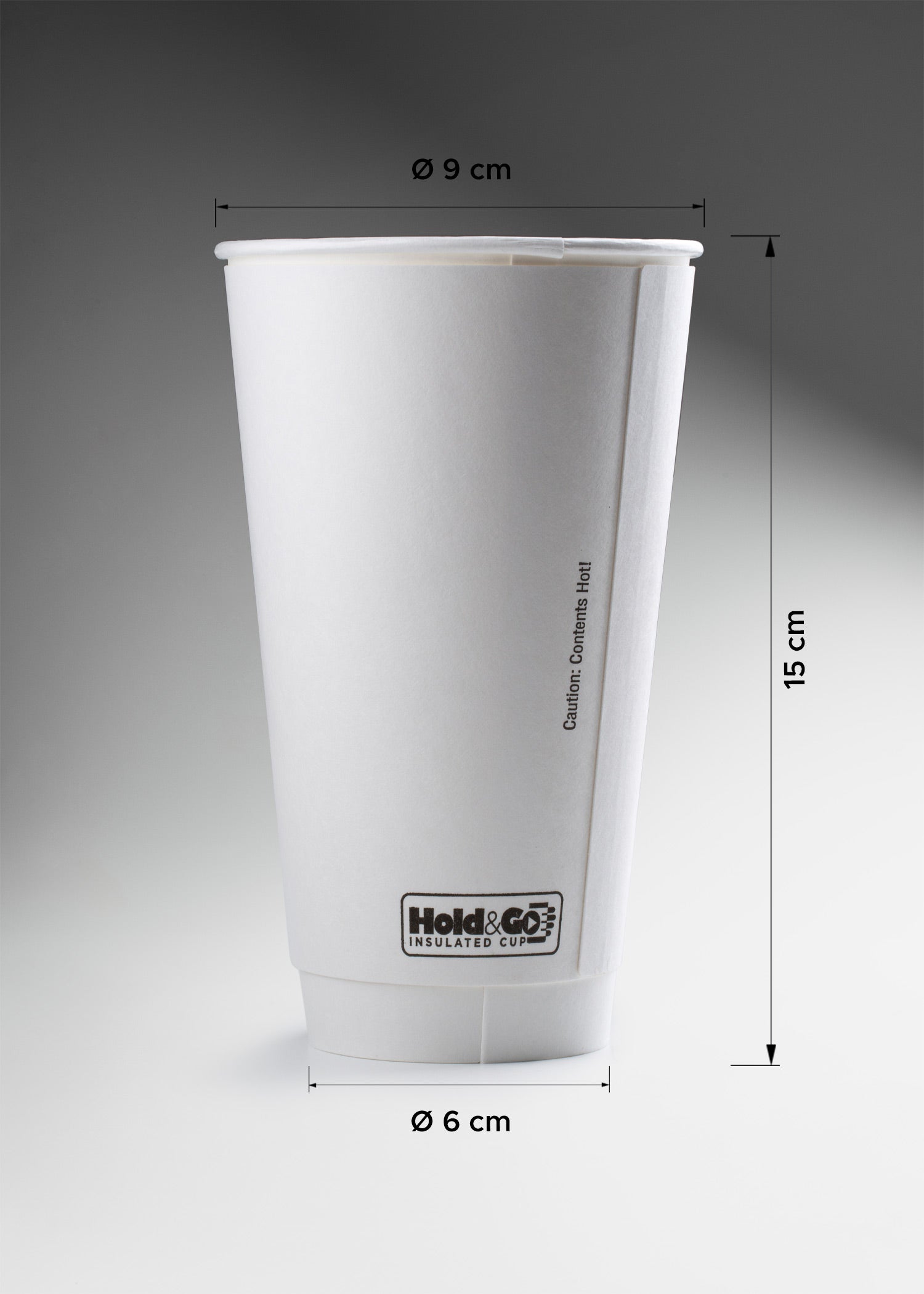 Vasos de papel blanco para bebida caliente doble pared Hold & Go 20, 16 y 12 oz. Premium