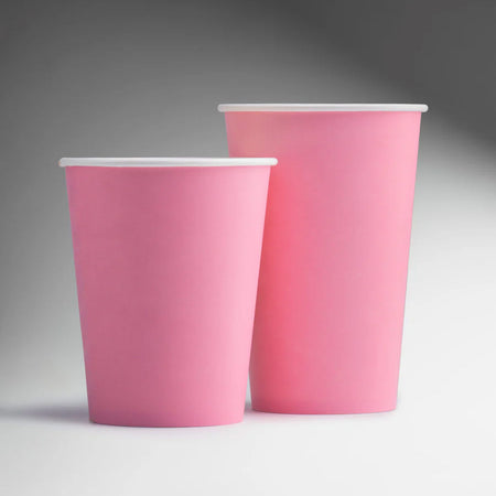 Vasos de papel para bebidas calientes rosa 16 y 12 oz