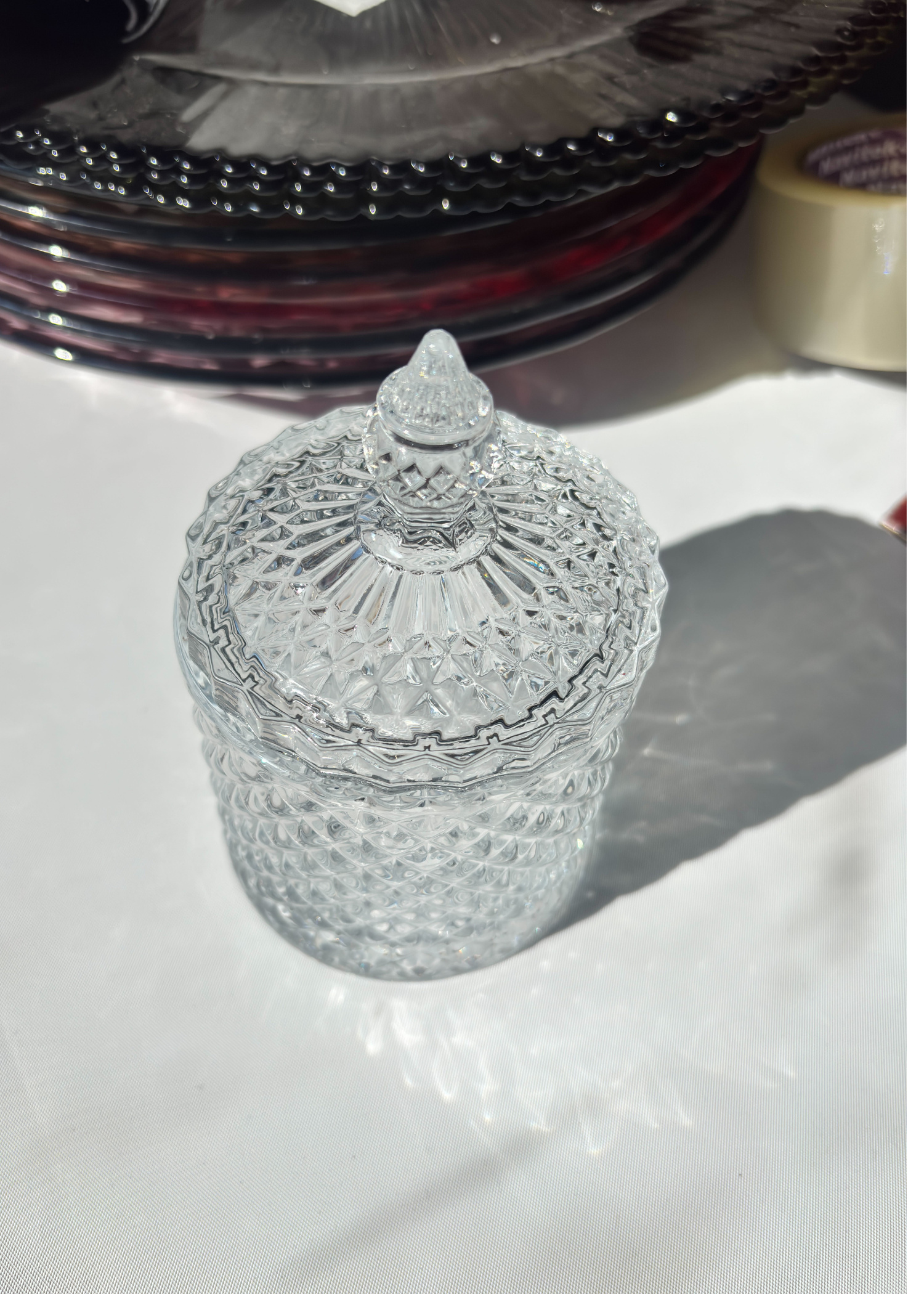 Votivo, porta velas con tapa de cristal transparente para centros de mesa y eventos 290 ml