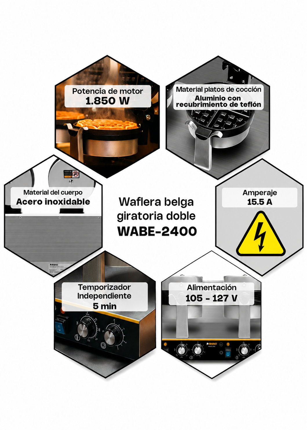 compra wafflera electrica rhino de venta en maha