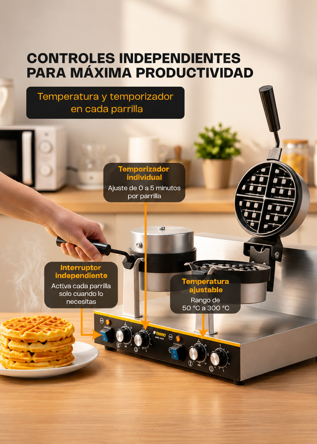 compra wafflera electrica rhino de venta en maha
