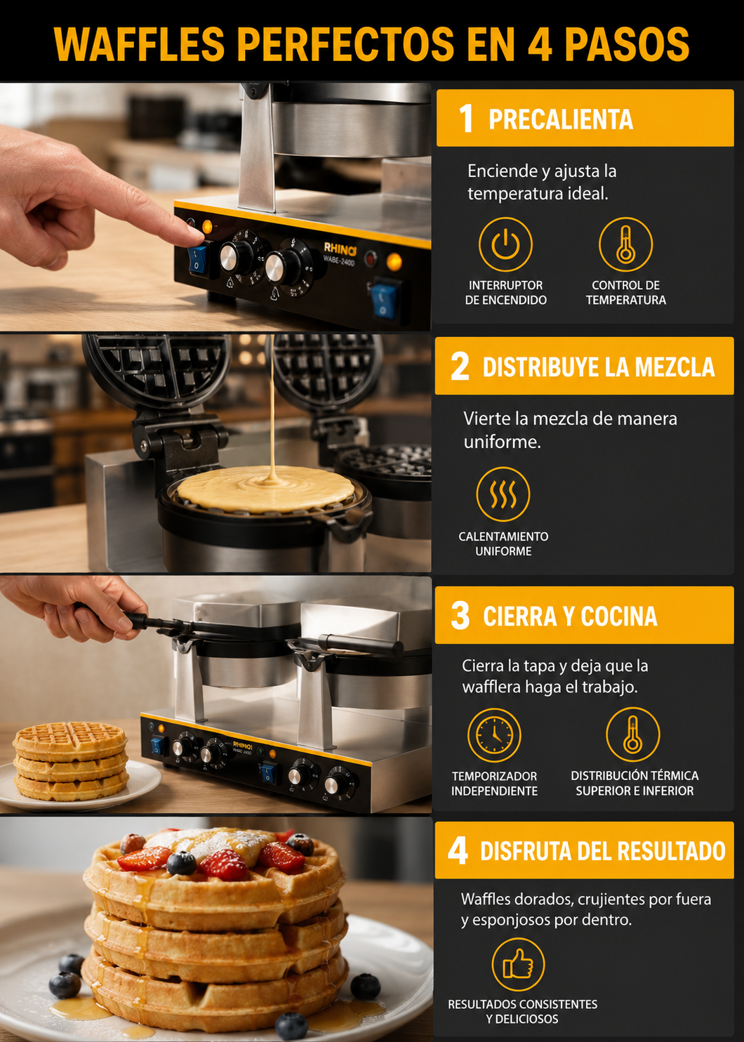 compra wafflera electrica rhino de venta en maha